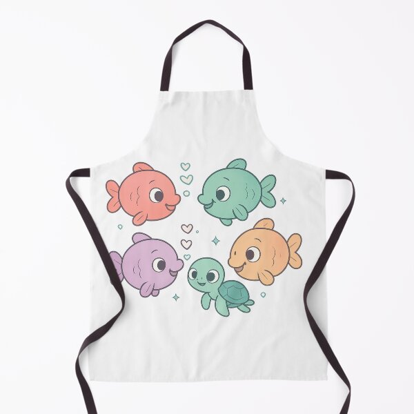 Item preview, Cute Fish and Turtle Cartoon Design designed and sold by Velvet-motive.