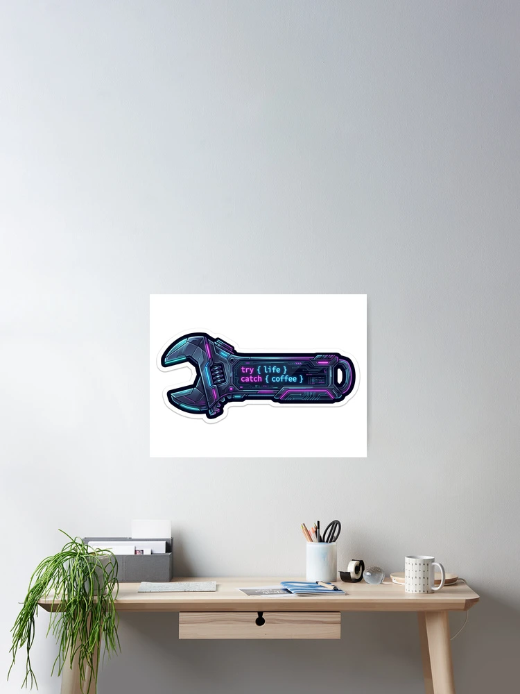 Thumbnail 2 of 3, Poster, Backend Fixer - Try Catch Programming Humor Sticker designed and sold by Elefa30.