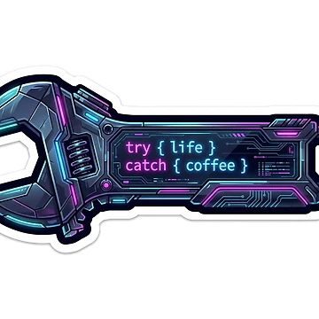 Artwork thumbnail, Backend Fixer - Try Catch Programming Humor Sticker by Elefa30