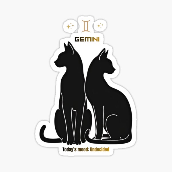 Item preview, Gemini  Funny Quote "Today’s Mood: Undecided " Zodiac Black Cat designed and sold by Calm Cat Studio.