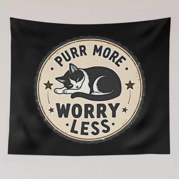 Item preview, Purr more worry less designed and sold by Creative Line Prints.