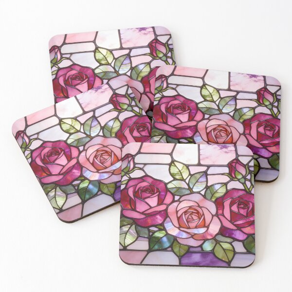 Item preview, Stained Glass Rose Garland designed and sold by CalmnessbyChoice.