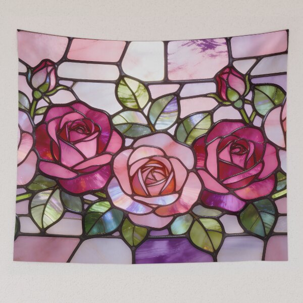 Item preview, Stained Glass Rose Garland designed and sold by CalmnessbyChoice.