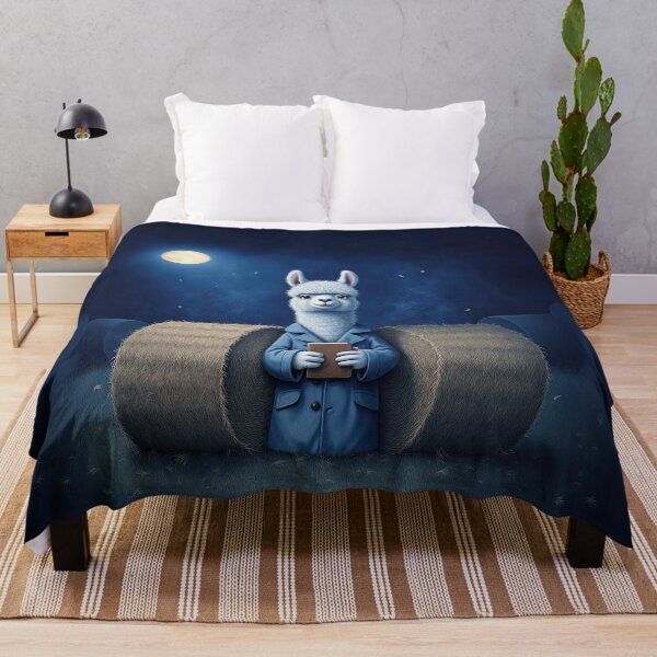 Item preview, Moonlit Reader – Whimsical Llama in a Quiet Night Field designed and sold by Whimsical Hug.
