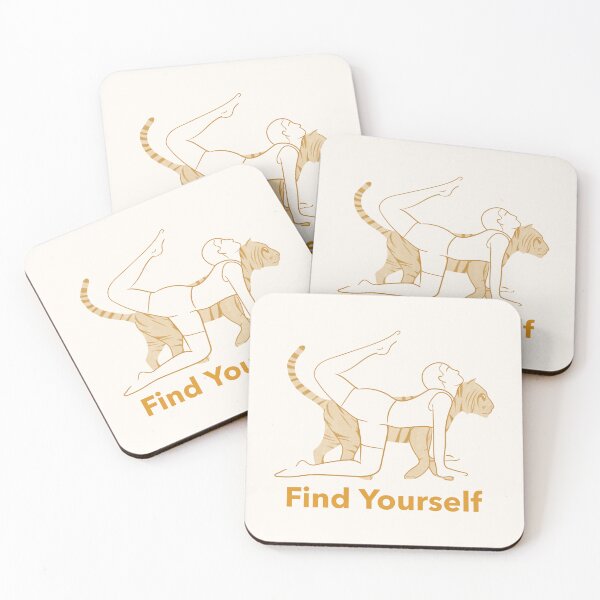 Item preview, Find Yourself Tiger Yoga Pose – Vyaghrasana Power and Core Strength Art designed and sold by WellspringXflow.