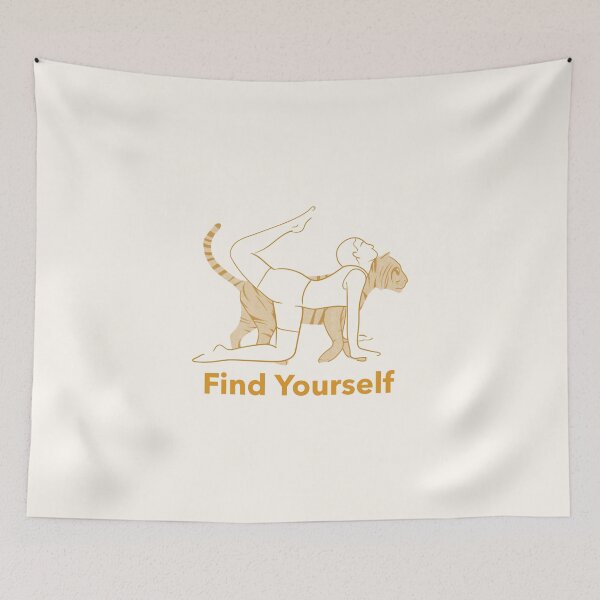 Item preview, Find Yourself Tiger Yoga Pose – Vyaghrasana Power and Core Strength Art designed and sold by WellspringXflow.