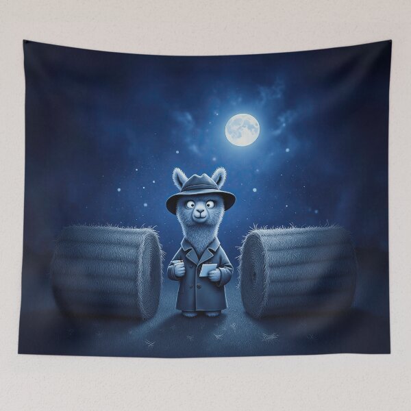 Item preview, Midnight Detective – Whimsical Llama Under the Moonlight designed and sold by Whimsical Hug.