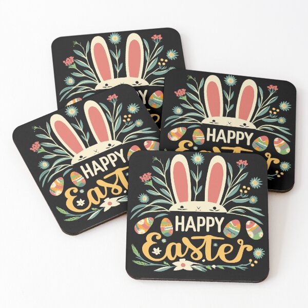 Item preview, Vintage Happy Easter Bunny Retro Floral Graphic designed and sold by Imaginationbeyond.