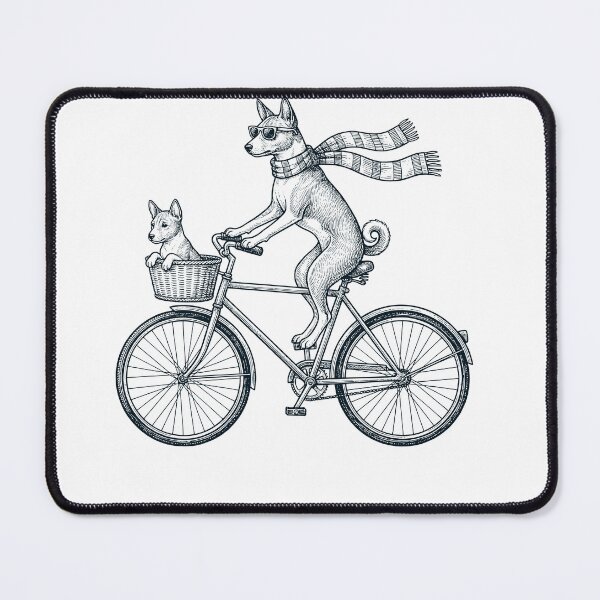 Item preview, Vintage Basenji Riding Bike Bicycle Cycling Dog Lover designed and sold by DoodleTortle.