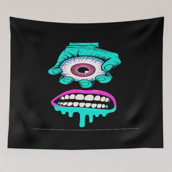 Item preview, Surreal Hand Holding Eyeball Art • Psychedelic Mouth Graphic • Bold Pop Art Illustration designed and sold by Bright Nest Studio.