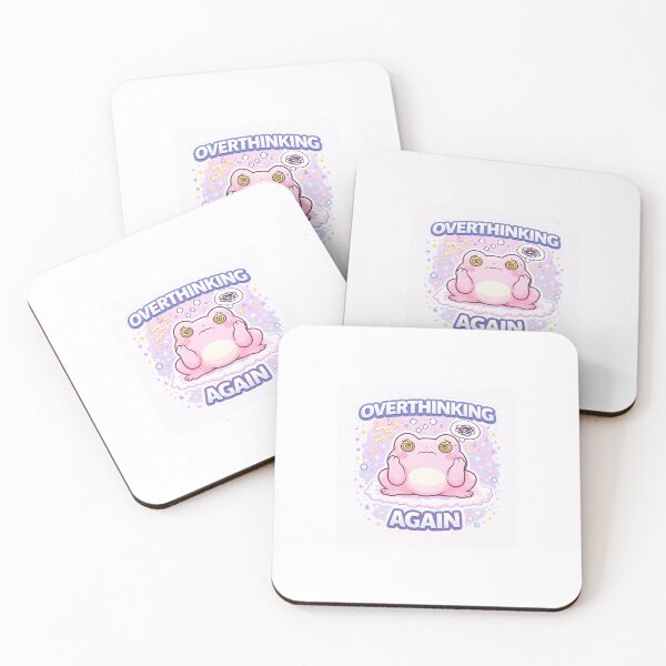 Item preview, Cute Frog Overthinking Again Funny Relatable Aesthetic Sticker designed and sold by Pransis_Diginer_26.