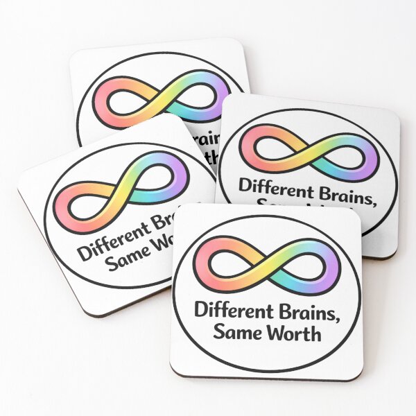 Item preview, Different Brains Same Worth – Neurodiversity Infinity Symbol Autism Acceptance Design designed and sold by SirensSageStone.