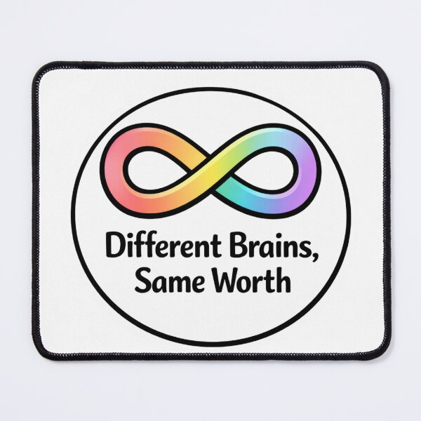 Item preview, Different Brains Same Worth – Neurodiversity Infinity Symbol Autism Acceptance Design designed and sold by SirensSageStone.