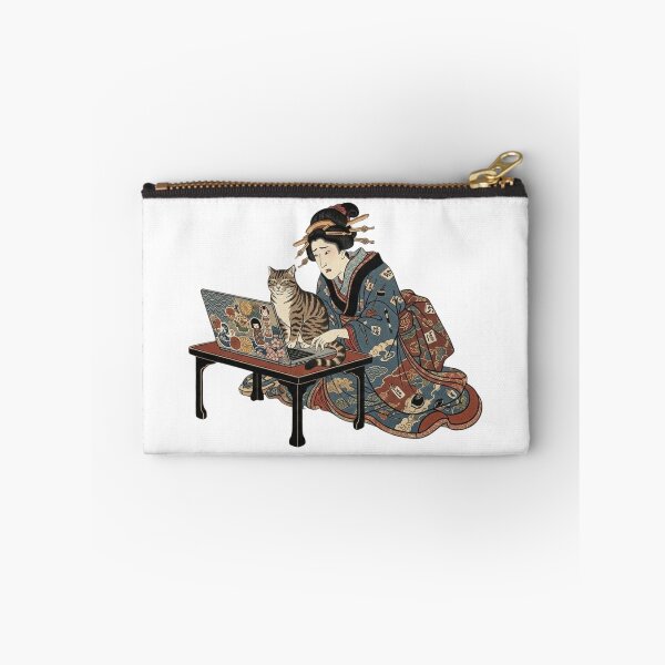 Artikelvorschau, Ukiyoe Remote Work - Geisha & Tabby Cat entworfen und verkauft von LuckyCatClubJP.