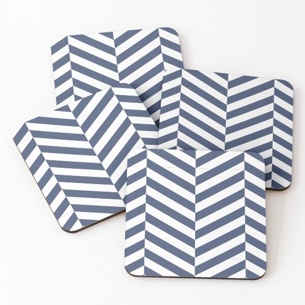 Item preview, White And Blue Herringbone Pattern designed and sold by pattern-archive.