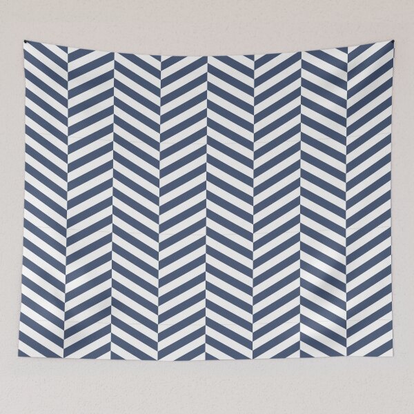 Item preview, White And Blue Herringbone Pattern designed and sold by pattern-archive.