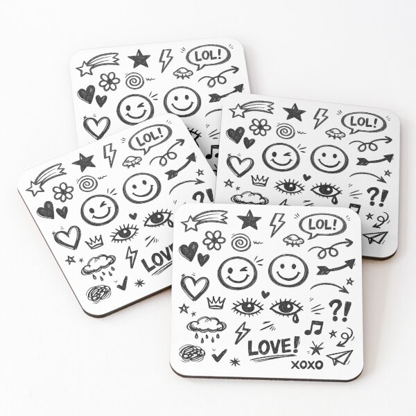 Item preview, Y2K Grunge Aesthetic Hand-Drawn Chalk Doodles Pack designed and sold by irfanshikh.