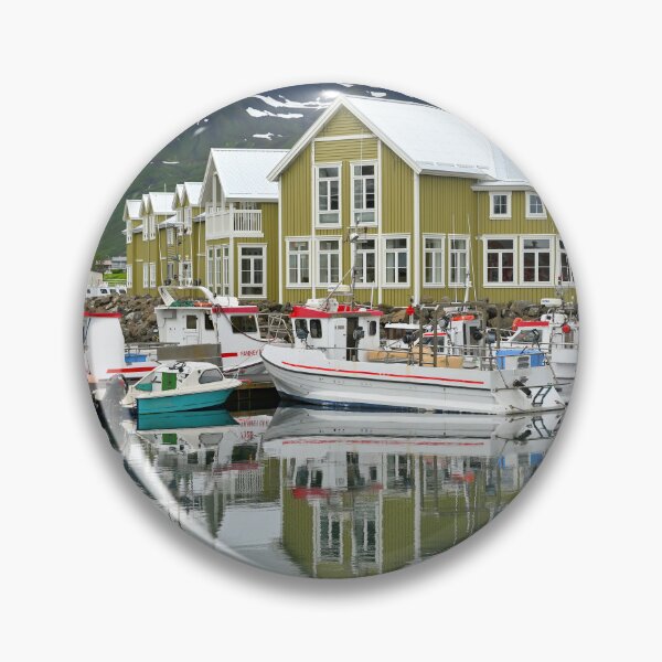 Item preview, Small fishing town in a narrow fjord - Siglufjordur, Iceland. Original photography designed and sold by studio838.