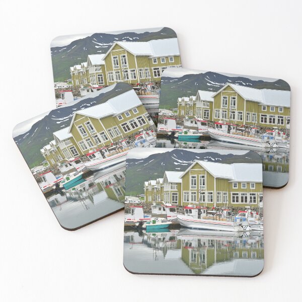 Item preview, Small fishing town in a narrow fjord - Siglufjordur, Iceland. Original photography designed and sold by studio838.