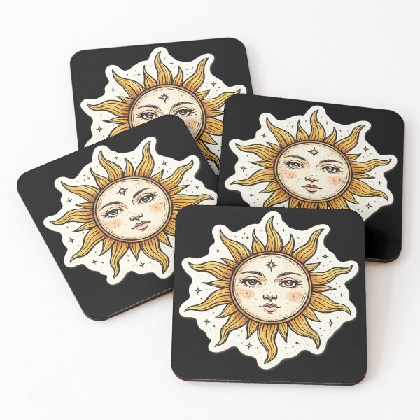 Item preview, Vintage Celestial Sun Face Aesthetic Boho Tarot Art designed and sold by irfanshikh.