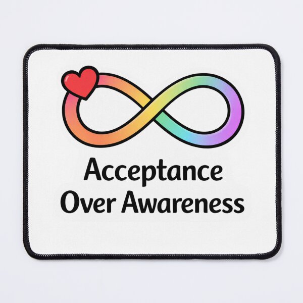 Item preview, Acceptance Over Awareness Infinity Symbol – Autism Acceptance Neurodiversity Pride Design designed and sold by SirensSageStone.