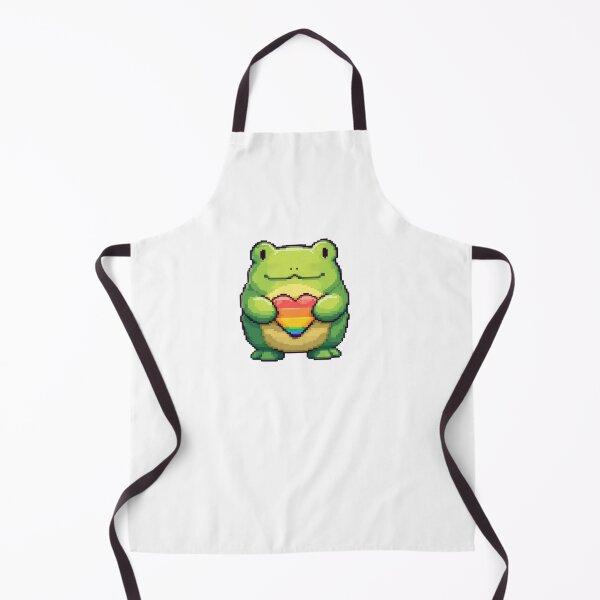 Item preview, Cute Pixel Frog with Rainbow Heart designed and sold by VikArt7.