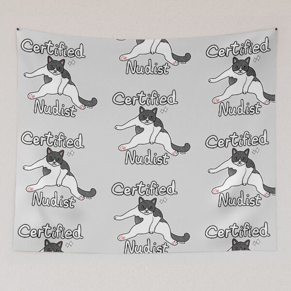 Item preview, Certified Nudist Cat – Funny Cat Meme designed and sold by Blupunk.