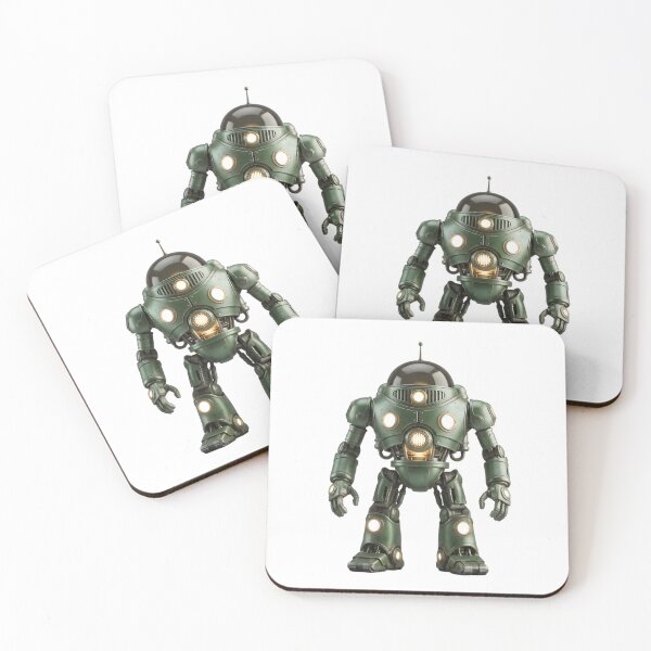 Item preview, Retro Green Metallic Heavy Duty Robot designed and sold by octozap.