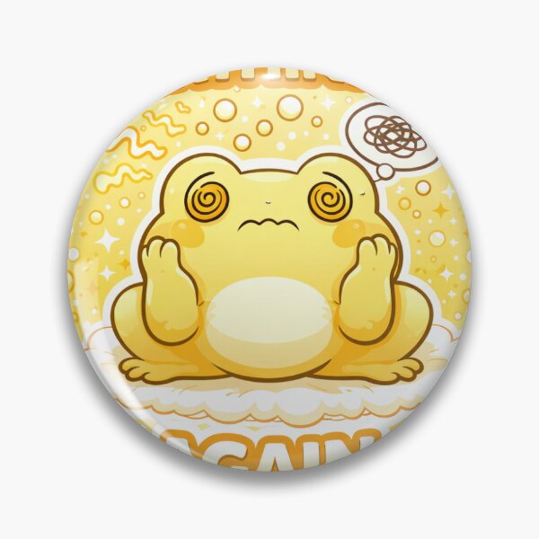 Item preview, Cute Yellow Frog Overthinking Again Funny Relatable Aesthetic Sticker designed and sold by Digital_products_0111.