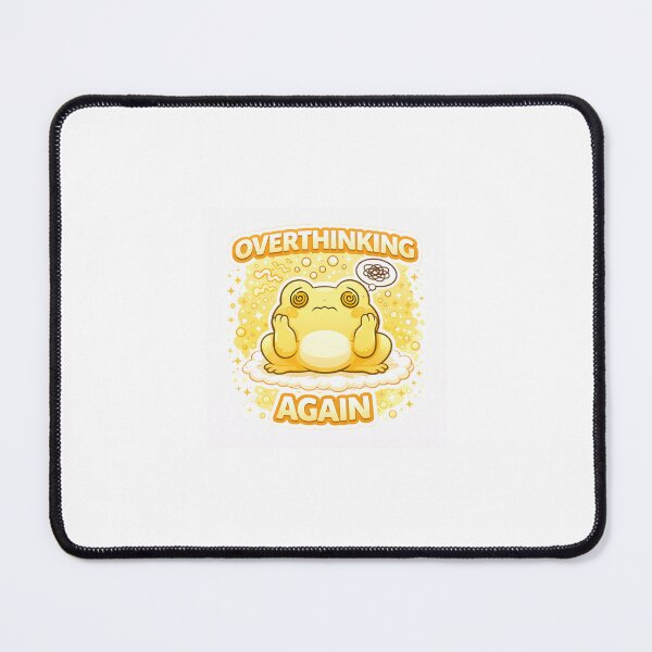 Item preview, Cute Yellow Frog Overthinking Again Funny Relatable Aesthetic Sticker designed and sold by Pransis_Diginer_26.