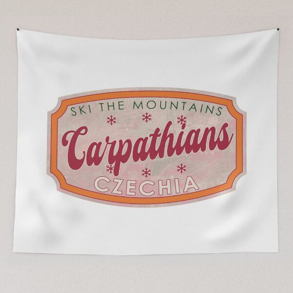 Item preview, Carpathians, Czechia, Ski, textured skiing badge designed and sold by Wanderful-roads.