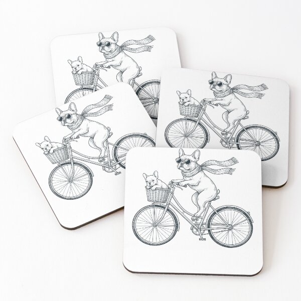 Item preview, Vintage French Bulldog Riding Bike Bicycle Cycling Dog Lover designed and sold by DoodleTortle.