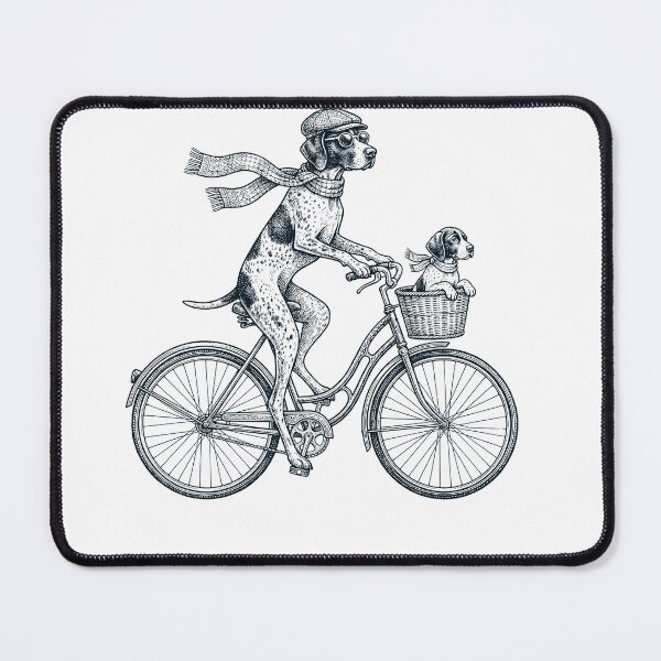 Item preview, Vintage German Shorthaired Pointer Riding Bike Bicycle Cycling Dog Lover designed and sold by DoodleTortle.