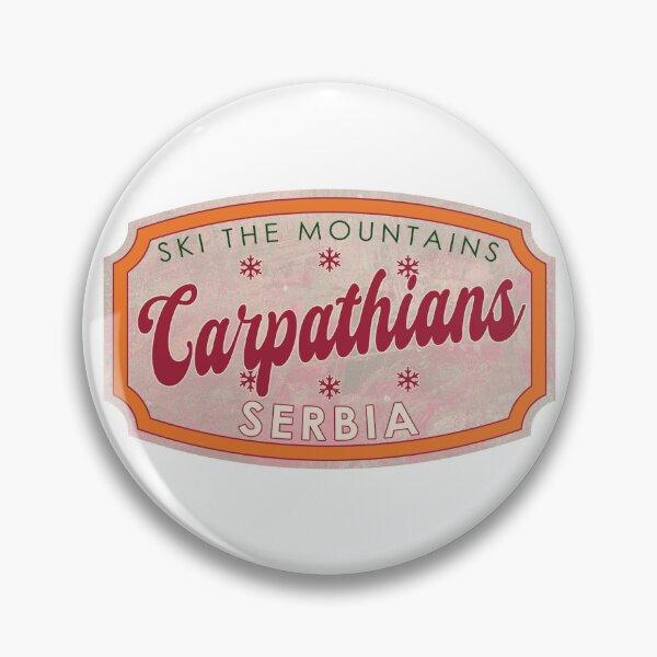 Item preview, Carpathians, Serbia, Ski, textured skiing badge designed and sold by Wanderful-roads.
