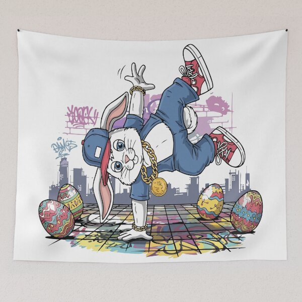 Item preview, hip hop easter Bunny Breakdancer designed and sold by Uglyandcute.