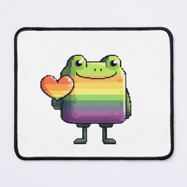 Item preview, Cute Pride Pixel Frog Holding a Rainbow Heart designed and sold by VikArt7.