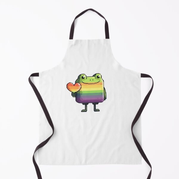 Item preview, Cute Pride Pixel Frog Holding a Rainbow Heart designed and sold by VikArt7.