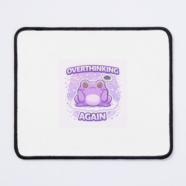 Item preview, Cute Purple Frog Overthinking Again Funny Relatable Aesthetic Sticker designed and sold by Digital_products_0111.
