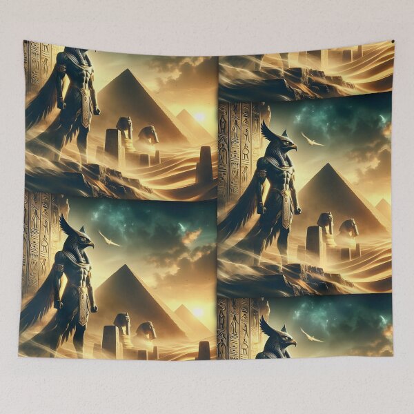 Item preview, Majestic Horus Egyptian Falcon God | Epic Mythology Ancient Egypt Art designed and sold by MouradStudio.