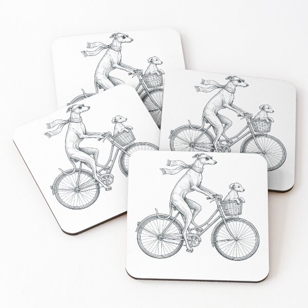 Item preview, Vintage Greyhound Riding Bike Bicycle Cycling Dog Lover designed and sold by DoodleTortle.