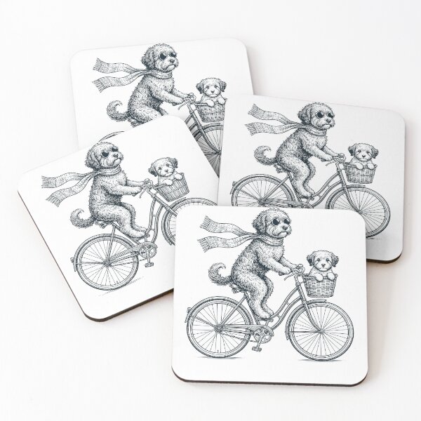 Aperçu de l'œuvre Vélo vintage Havanais pour amoureux des chiens créée et vendue par DoodleTortle.
