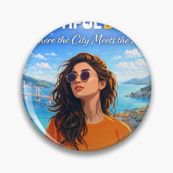 Item preview, Discover Beautiful Busan – Where the City Meets the Sea | Korea Beach Travel Poster | Coastal City Illustration designed and sold by Inkora-Art.