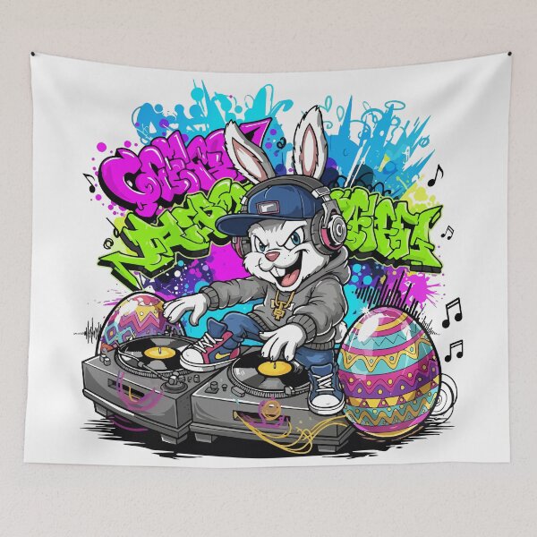 Item preview, hip hop easter DJ Bunny Beats designed and sold by Uglyandcute.