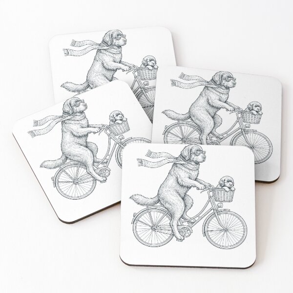 Item preview, Vintage Newfoundland Riding Bike Bicycle Cycling Dog Lover designed and sold by DoodleTortle.