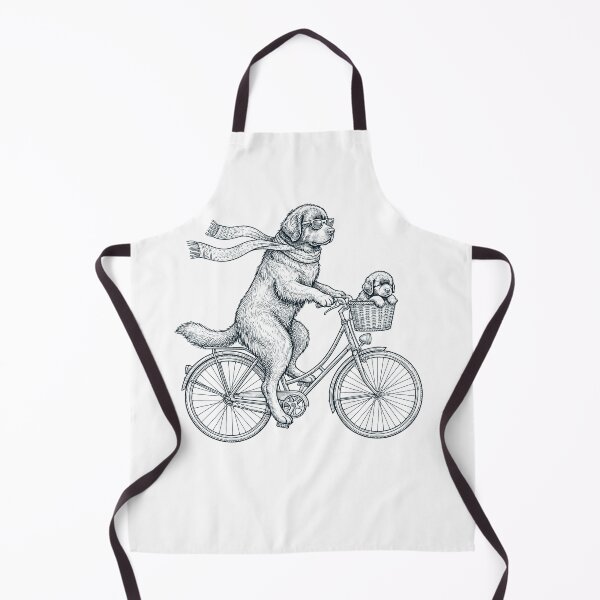 Item preview, Vintage Newfoundland Riding Bike Bicycle Cycling Dog Lover designed and sold by DoodleTortle.