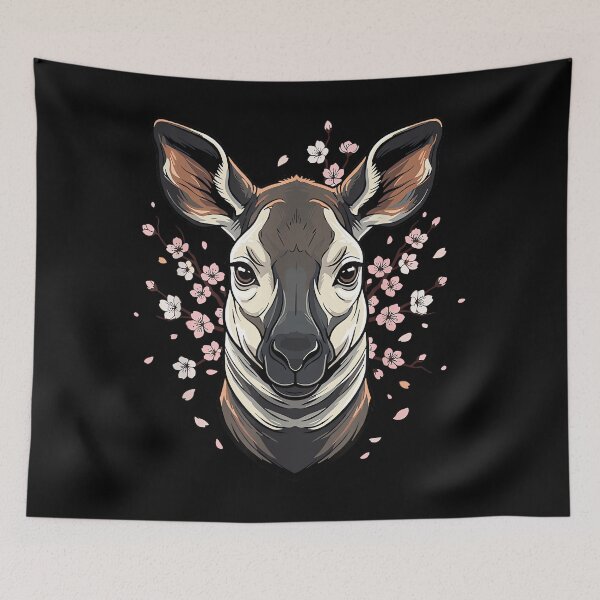 Item preview, Cherry Blossom Okapi Floral Wildlife Aesthetic designed and sold by hqmofoo35.