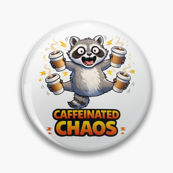 Item preview, Caffeinated Chaos Funny Raccoon Coffee Energy Meme designed and sold by the-dovlat.