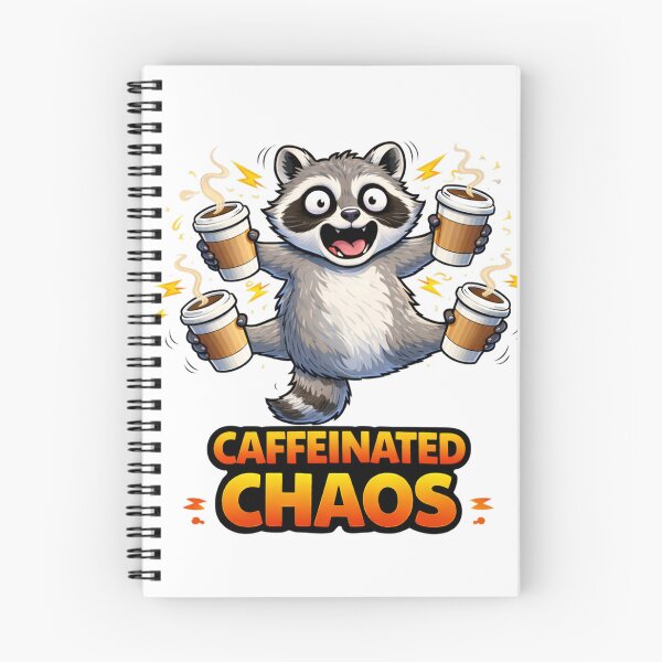 Item preview, Caffeinated Chaos Funny Raccoon Coffee Energy Meme designed and sold by the-dovlat.