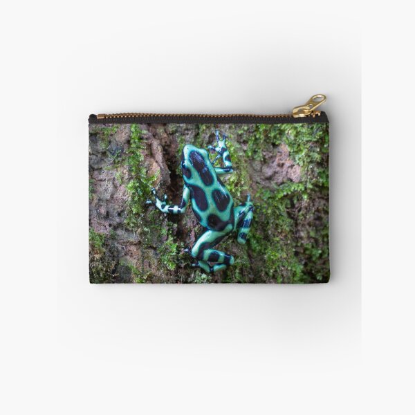 Item preview, Blue Poison Dart Frog on Tree Bark – Tropical Rainforest Amphibian Photography designed and sold by WildFrameNature.