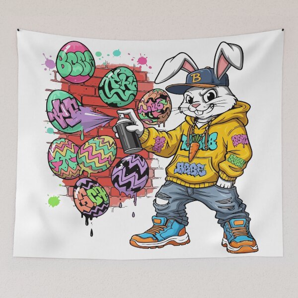 Item preview, hip hop easter Street Bunny Graffiti designed and sold by Uglyandcute.